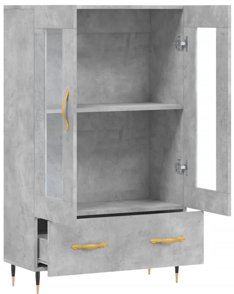 Aparador alto 69,5x31x115 cm derivados de madeira cinza-cimento