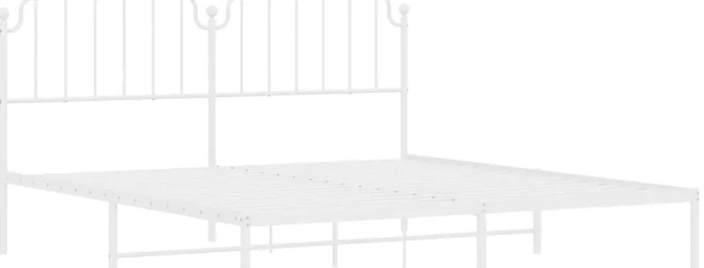 Estrutura de cama com cabeceira 160x200 cm metal branco