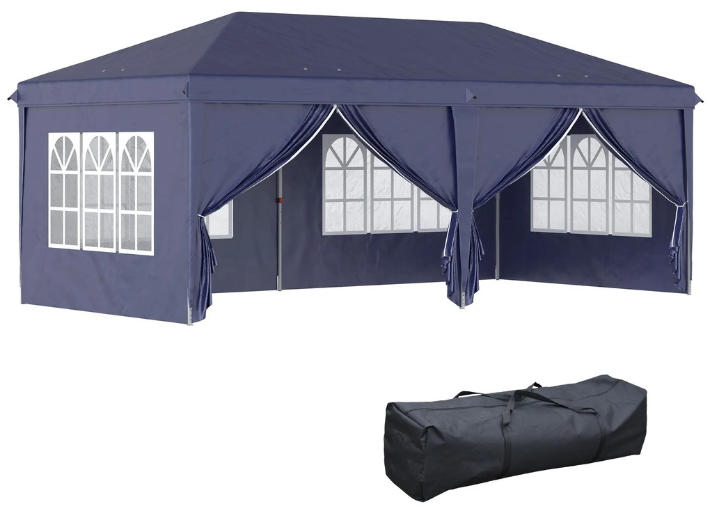 Tenda para Festas 585x295x270 cm com Paredes Laterais Amovíveis Tenda