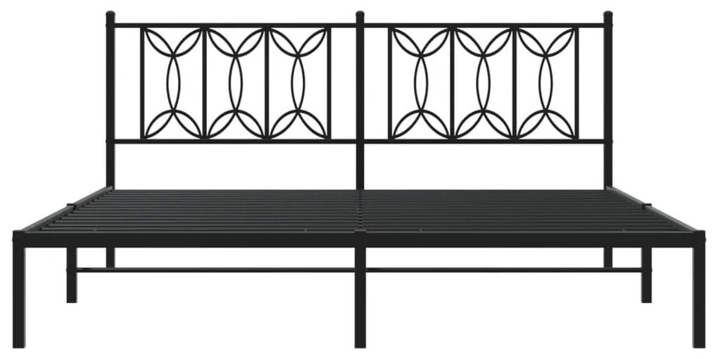 Estrutura de cama em metal com cabeceira 180x200 cm preto