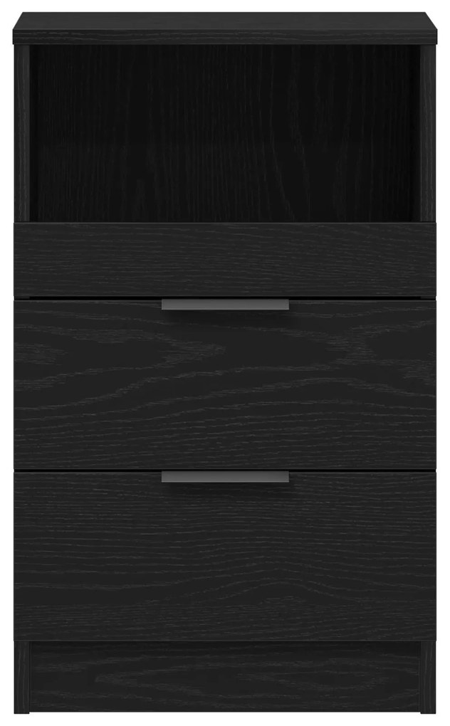 Criado-mudo vidaXL Preto Carvalho 40x35x65 cm Feito de Madeira Derivad
