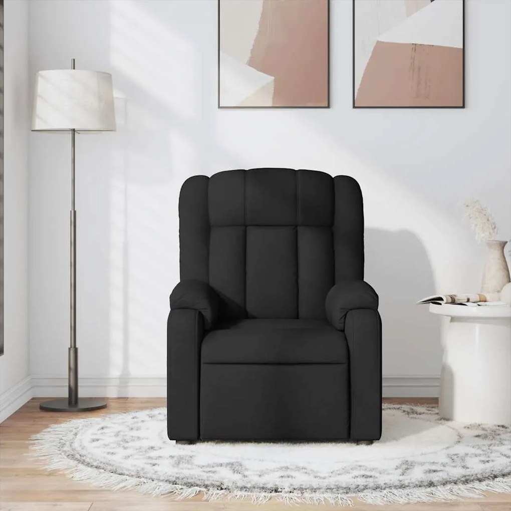 Poltrona de massagens reclinável tecido preto