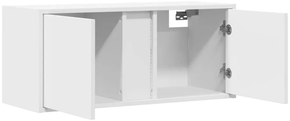 Móvel de parede para TV com luzes LED 80x31x35 cm branco