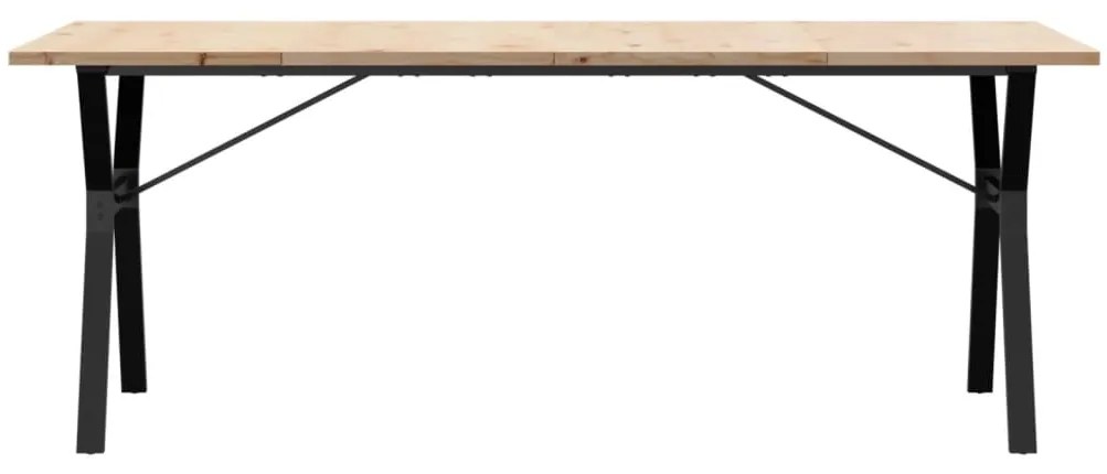 Mesa de jantar estrutura X 200x100x75,5 cm pinho/aço