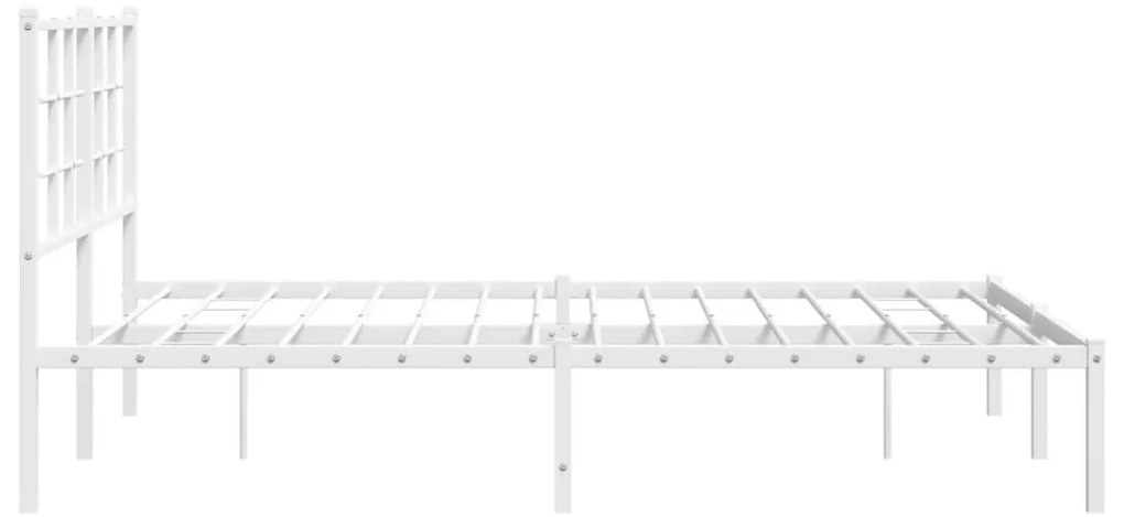 Estrutura de cama com cabeceira 140x200 cm metal branco