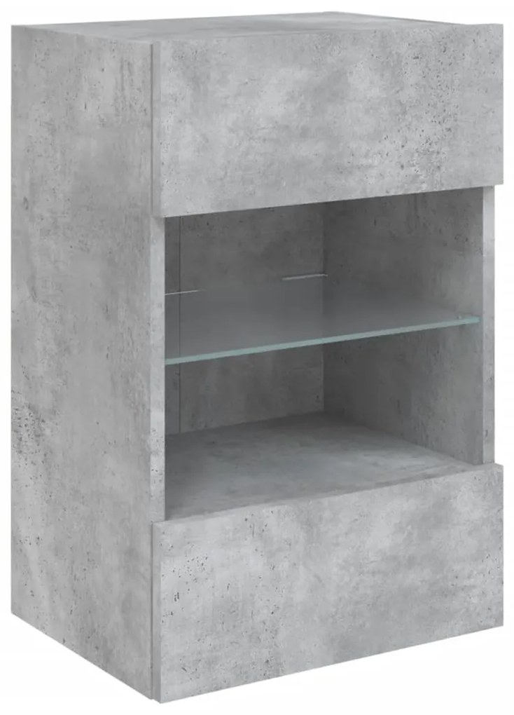 Móvel de parede p/ TV c/ luzes LED 40x30x60,5 cm cinza cimento