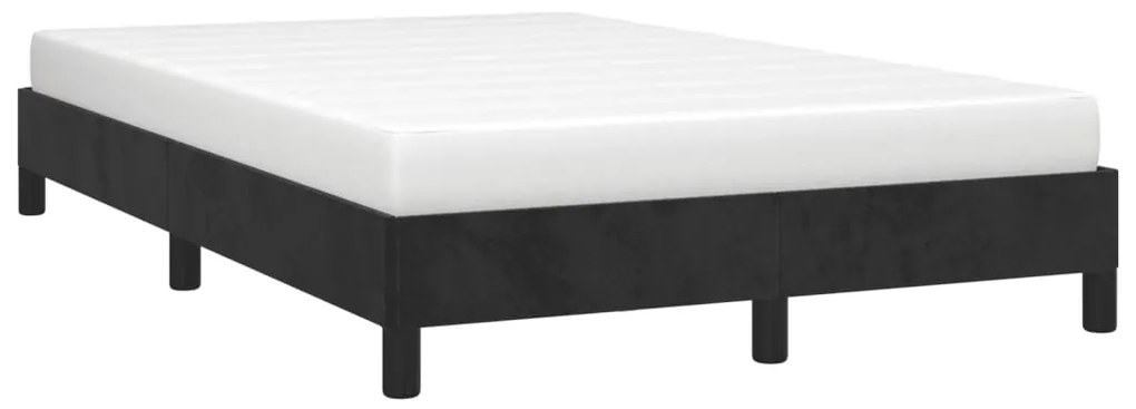 Estrutura de cama sem colchão 120x200 cm veludo preto