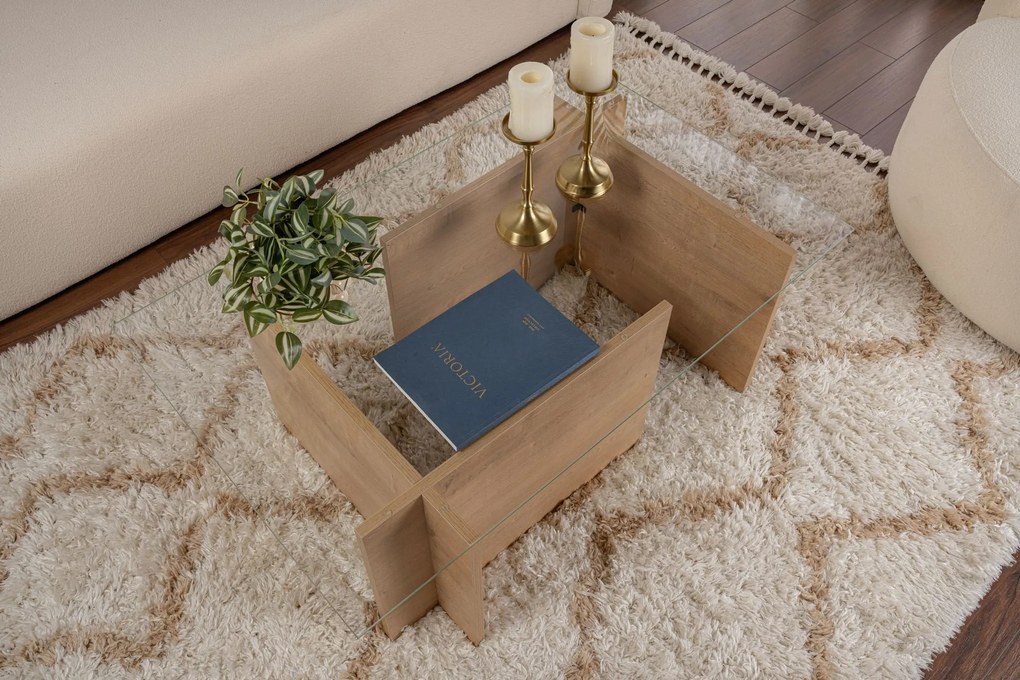 Mesa de Centro Vetrino – Carvalho Mel – 105x40x65 cm