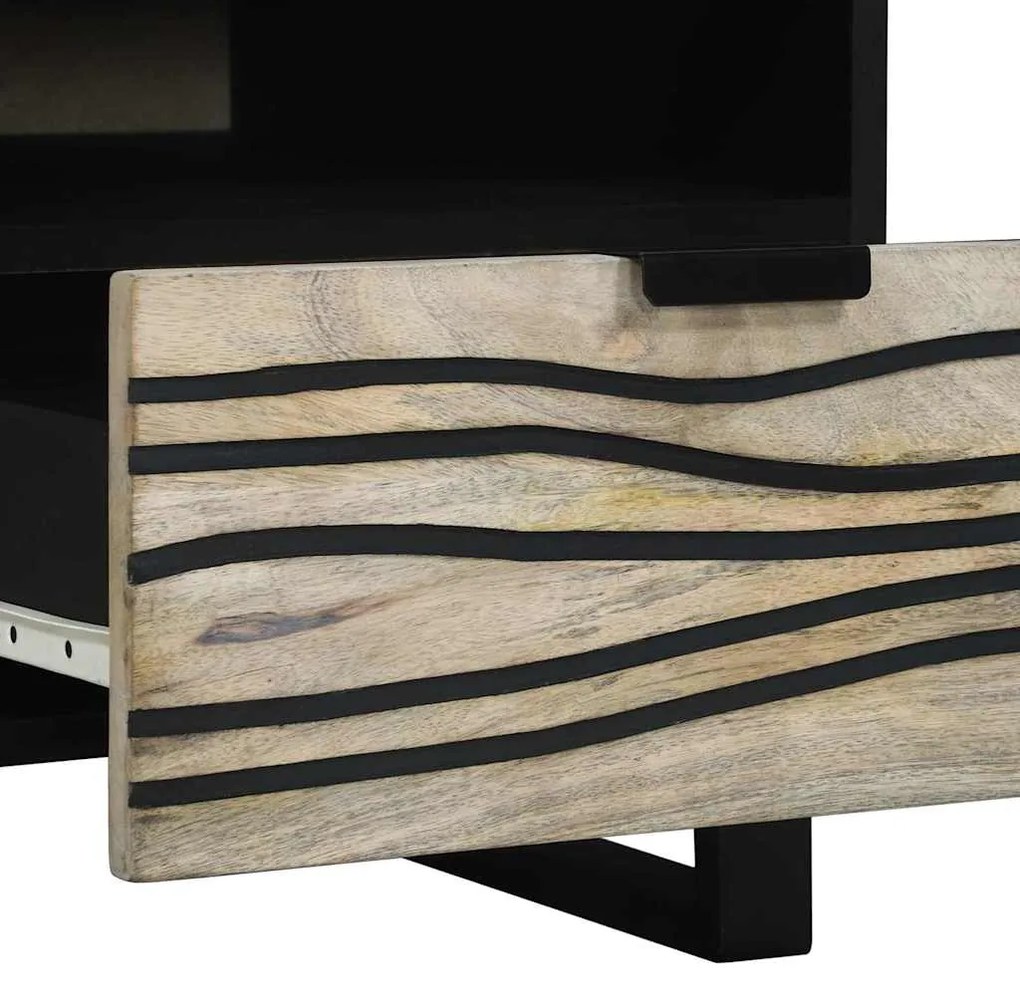 Mesa de centro com gaveta com armazenamento Branco, Preto 80 x 50 x 40