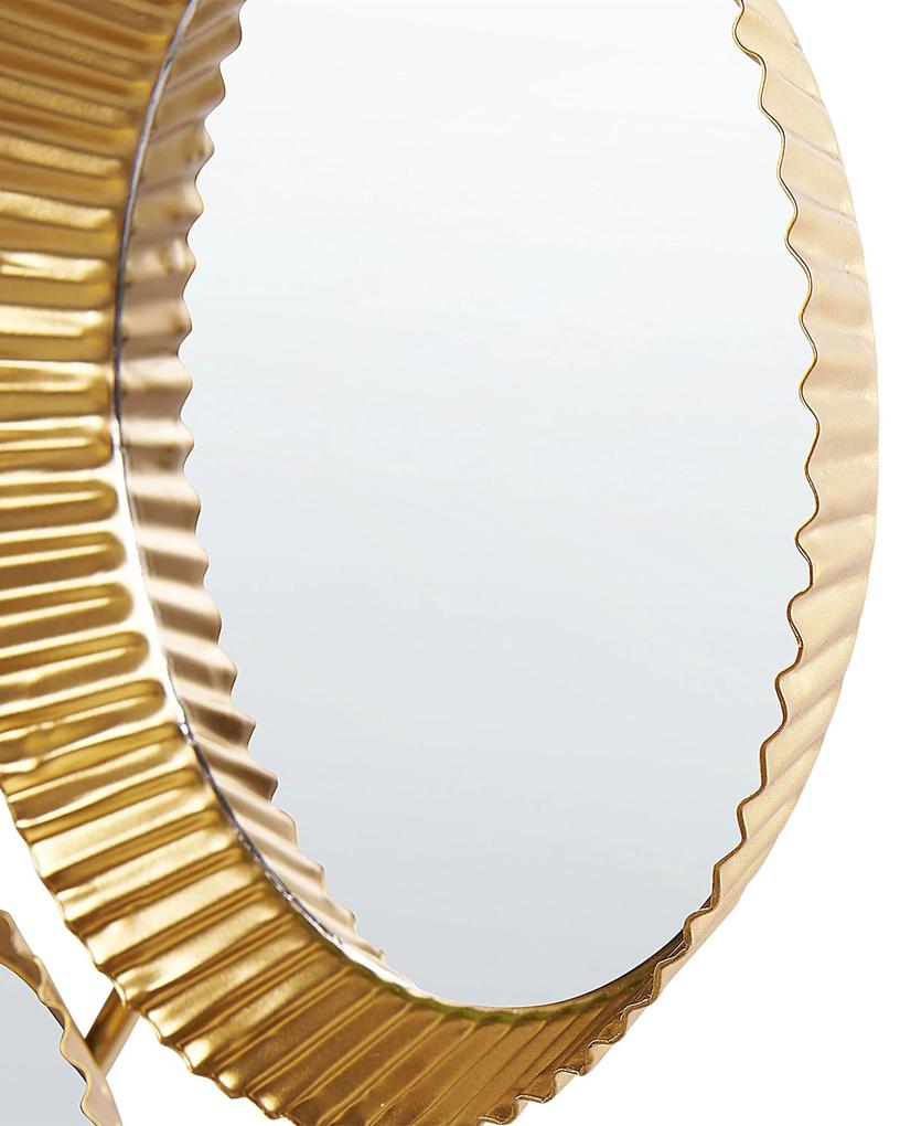 Espelho de parede em metal dourado 55 x 36 cm WATTRELOS Beliani