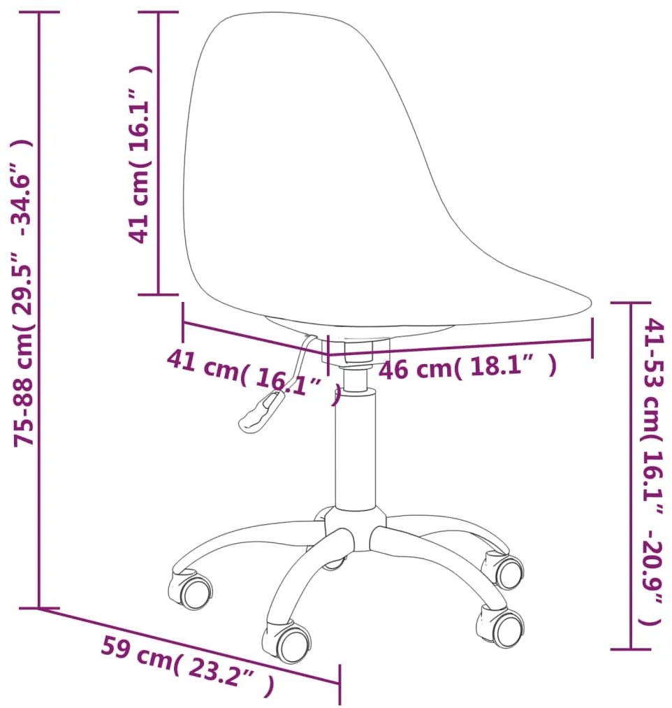 Cadeiras de jantar giratórias 2 pcs PP cinzento-claro