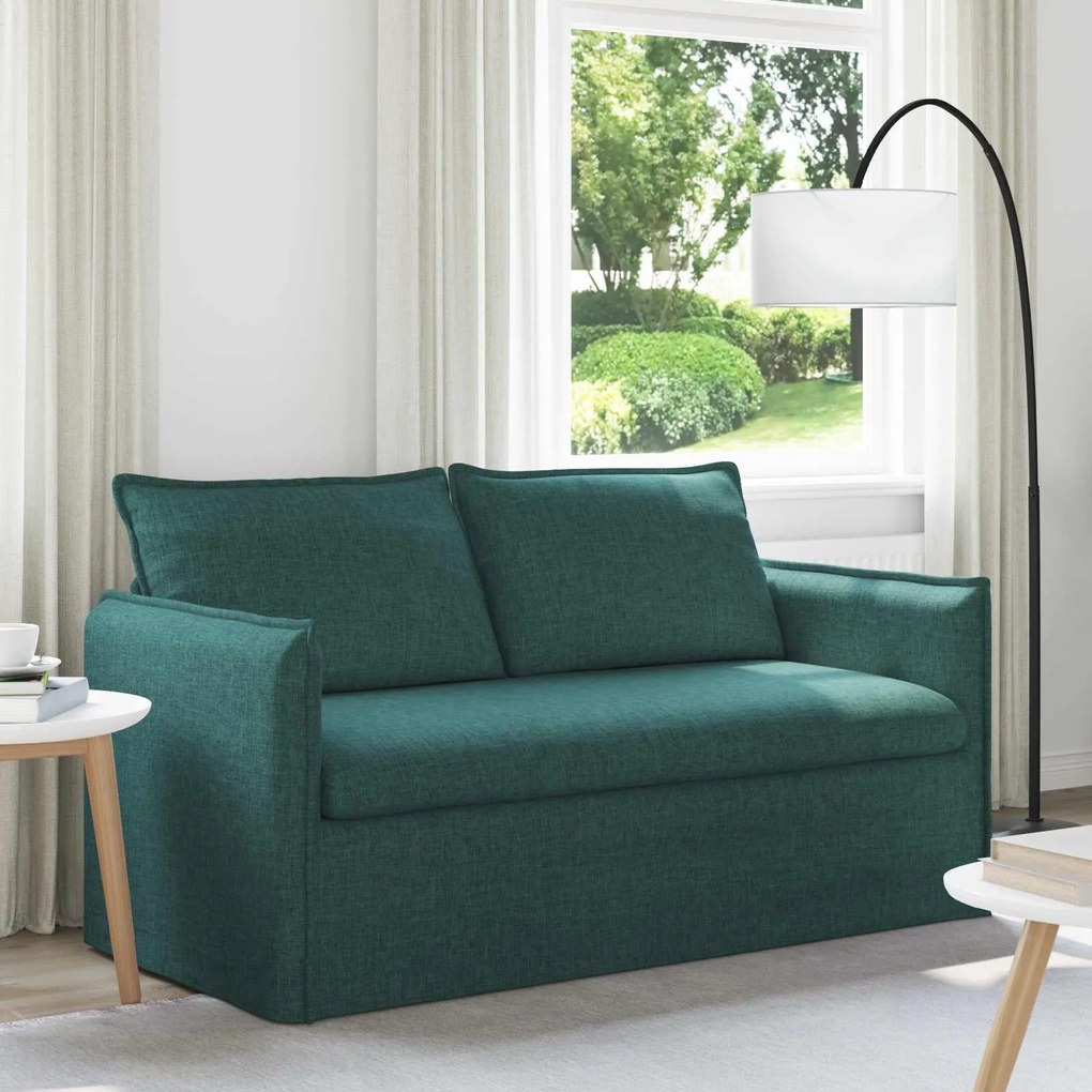 vidaXL Sofá 140cm Verde Escuro Metal