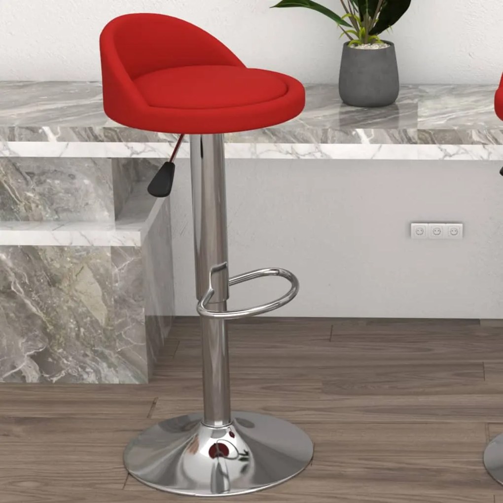 vidaXL Banco de bar couro artificial vermelho tinto