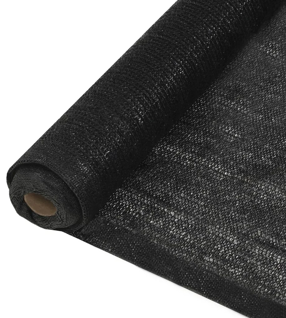 313043 vidaXL Rede de ocultação para privacidade PEAD 150 g/m² 1x50 m preto