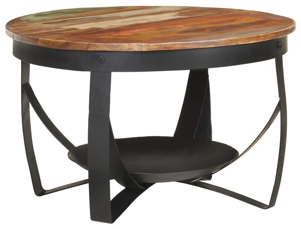 Mesa de centro Ø68x43 cm madeira recuperada maciça