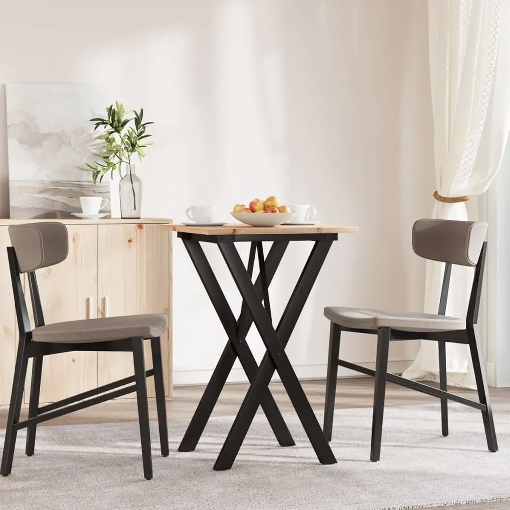 Mesa de jantar estrutura em X 50x50x75 cm pinho e aço