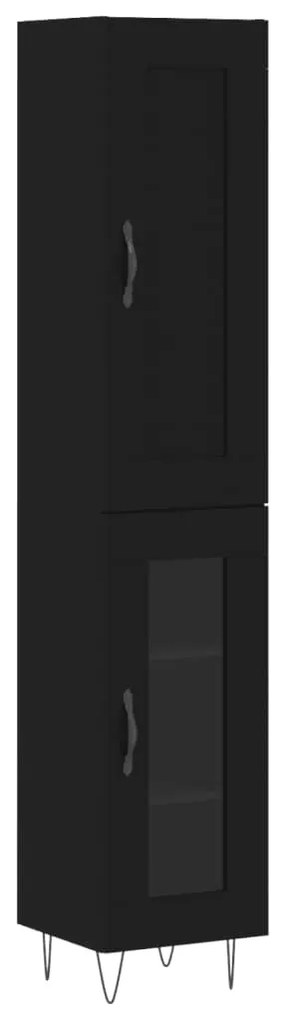 Armário alto 34,5x34x180 cm madeira processada preto