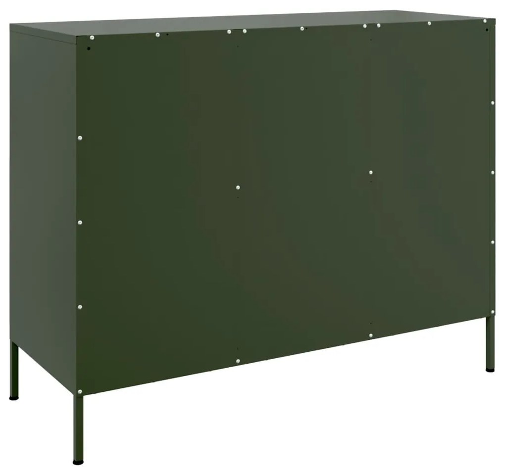 Aparador 100,5x39x79 cm aço verde-azeitona