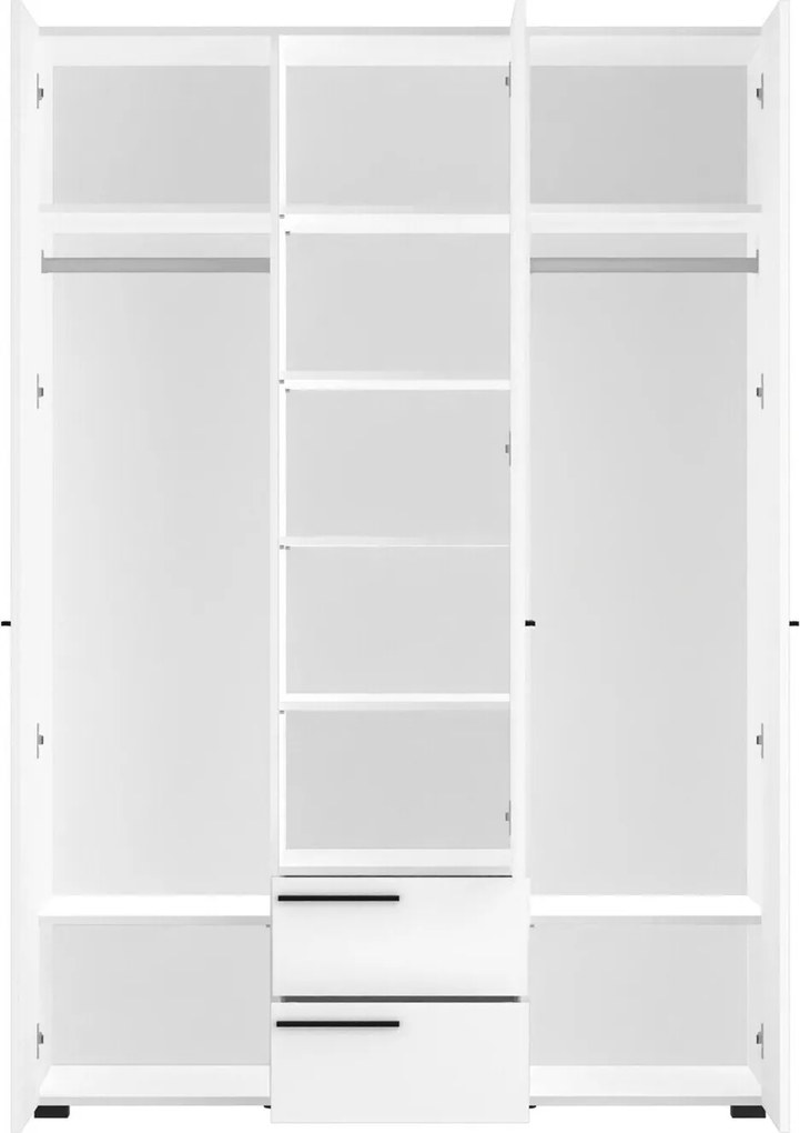 Roupeiro Vensale 106, Branco, 195x135x60cm, 135 kg, Portas para roupeiro: Com dobradiças