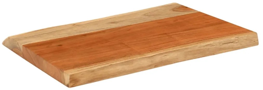 Tampo de mesa retangular borda viva 50x40x3,8 cm acácia maciça