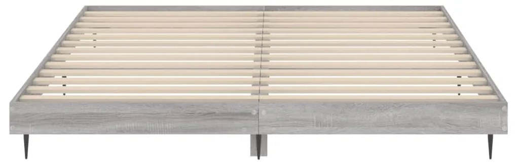 Estrutura de cama 200x200 cm derivados madeira cinzento sonoma