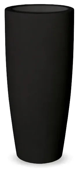 Vaso de flores colorido Polietileno CASA, JARDIM, RESTAURANTE, BAR BAMBOO 90 (ø40 x 90cm) - Preto