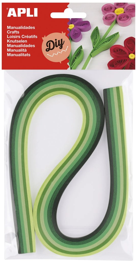 Kit Manualidades – Tiras de Papel Verdes 5x540mm – 120 Un. – Apli
