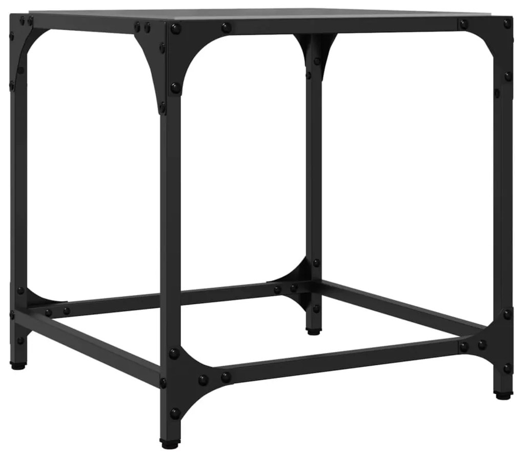 Mesas de centro c/ topo em vidro preto 2 pcs 40x40x40 cm aço