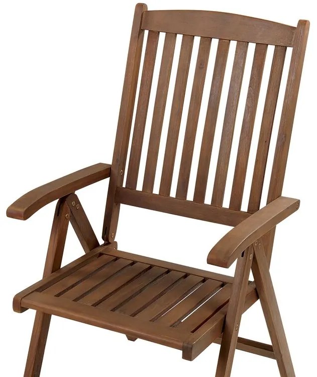 Cadeira de jardim em madeira escura de acácia AMANTEA Beliani