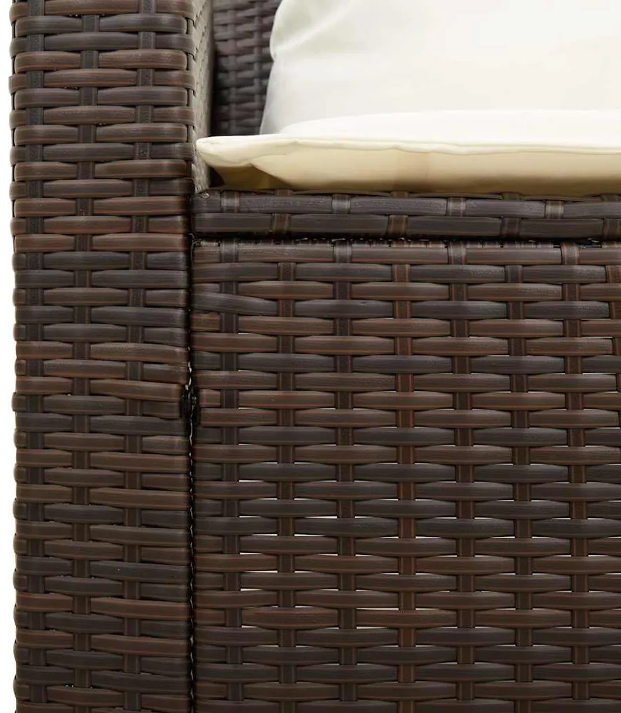 5 pcs conjunto sofás de jardim c/ almofadões empilhável vime PE