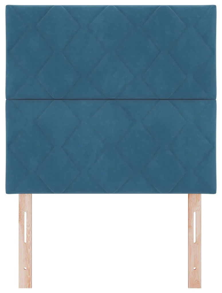 Cabeceira Design Blocos em Diamante Azul Escuro 90 cm Veludo
