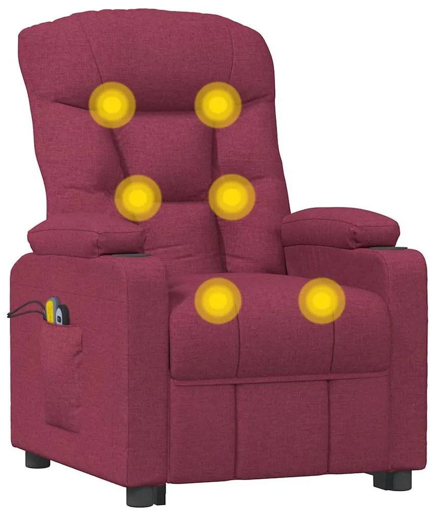 Poltrona elevatória de massagens tecido vermelho tinto