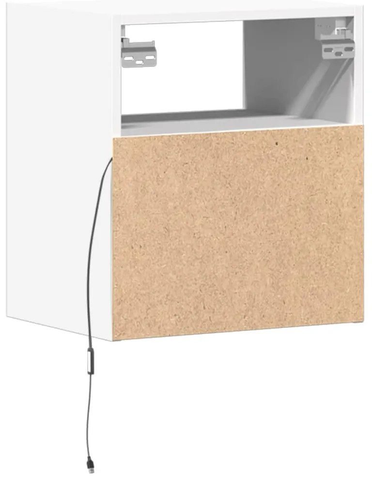 Móveis de parede p/ TV com luzes LED 2 pcs 41x31x45 cm branco