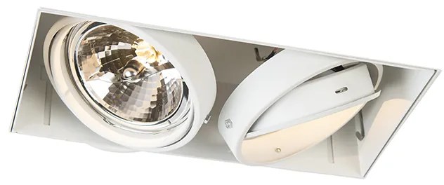 Foco embutido branco rotativo e inclinável AR111 sem moldura 2-luzes - Oneon Moderno