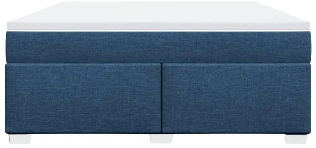 Cama com molas/colchão 180x200 cm tecido azul