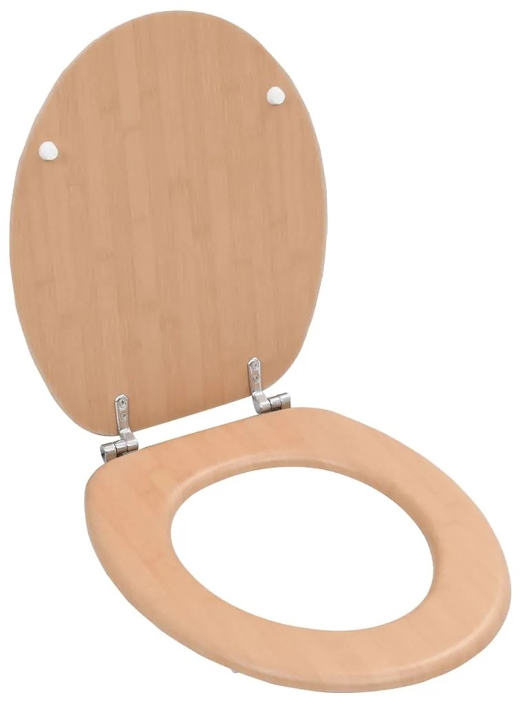 143927 vidaXL Assento de sanita com tampa MDF design bambu