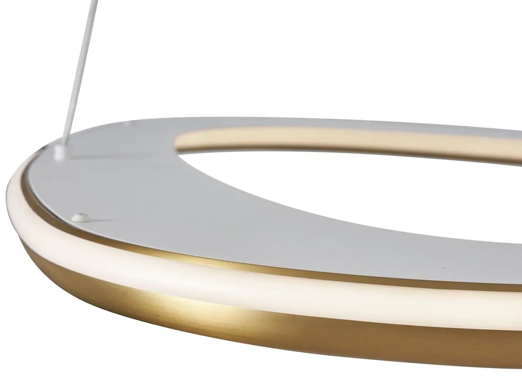 LED Candeeiro suspenso de design dourado com regulação de intensidade de 3 níveis - Organico Design