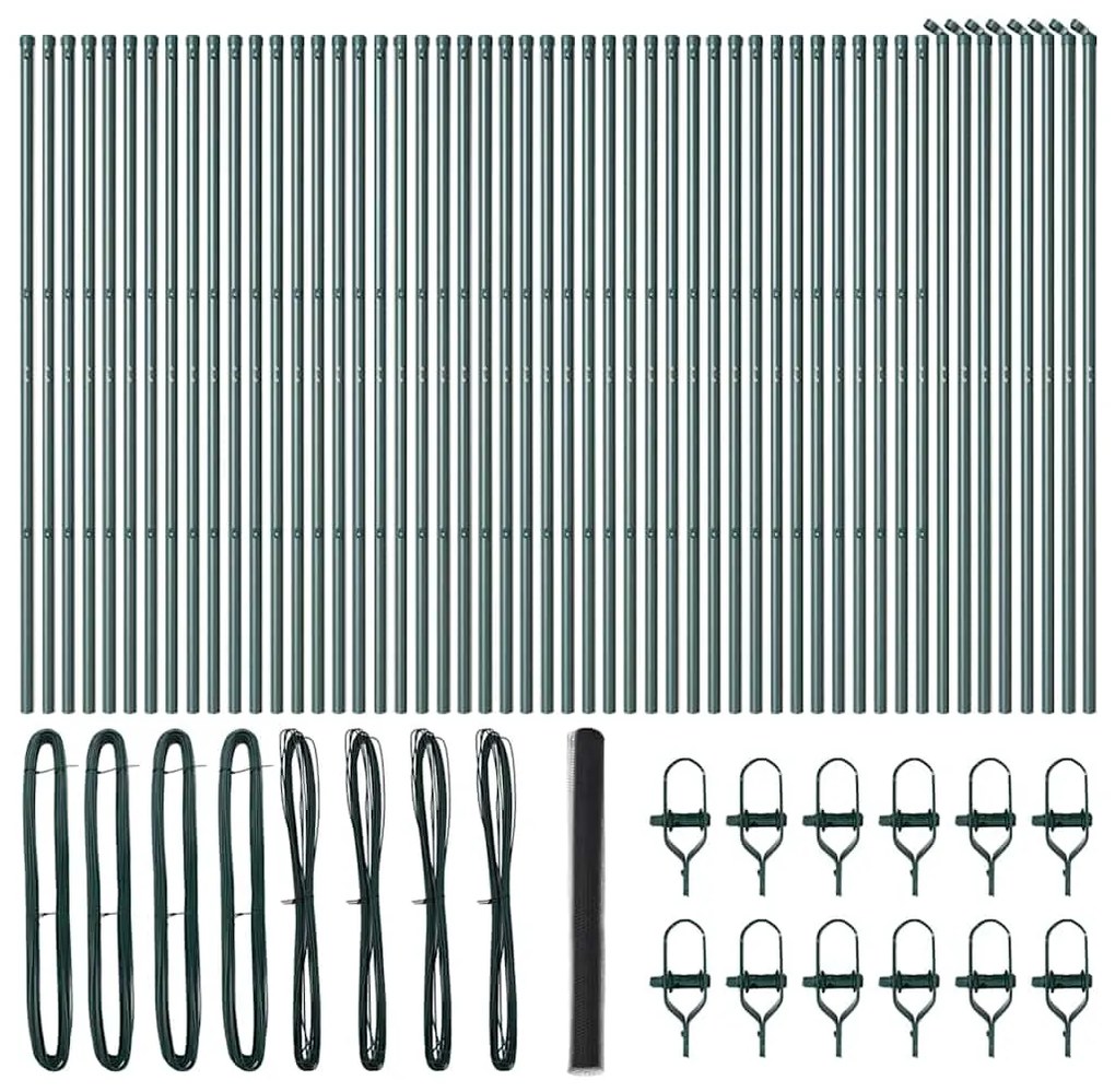 vidaXL Poste de Cerca Cinzeto 100 x 1,5 m (malha de 25 mm) Aço e PVC