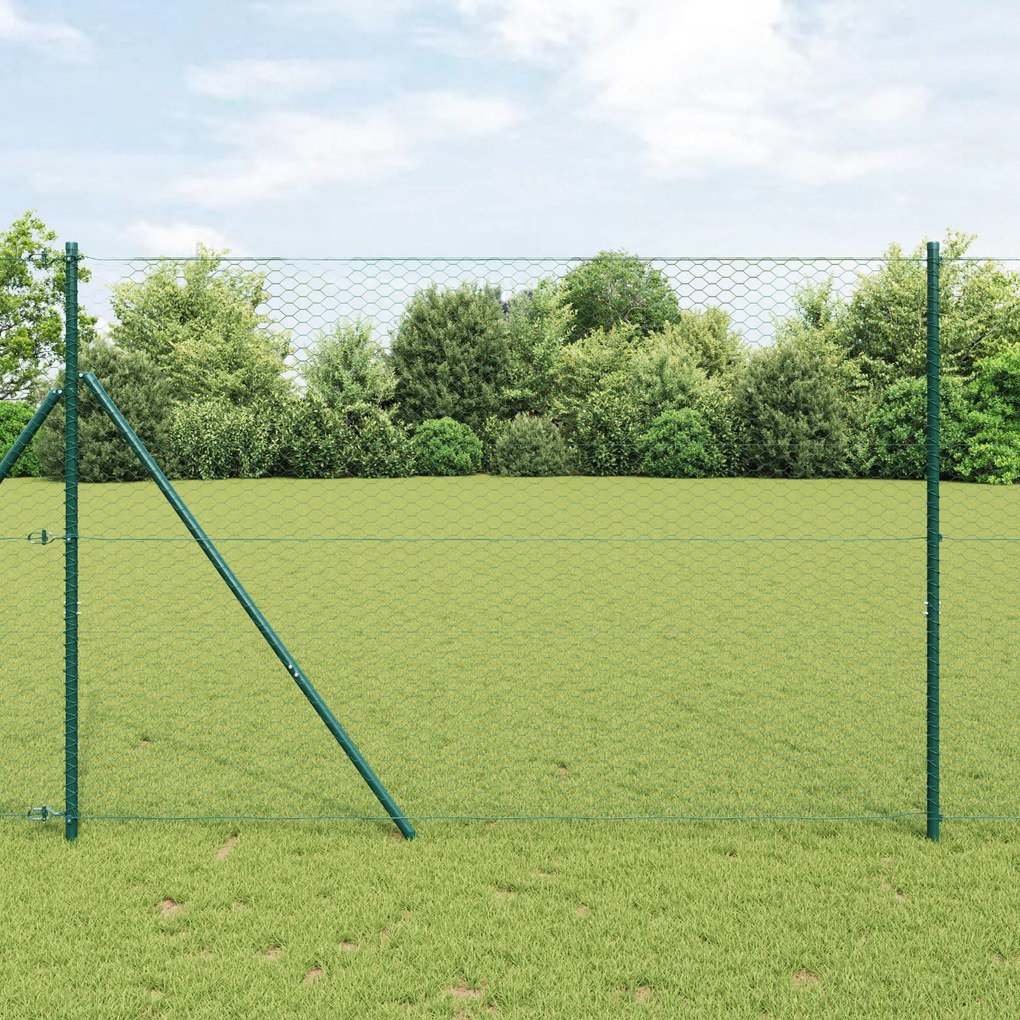 Cerca Hexagonal Verde 1.4x25 m Aço