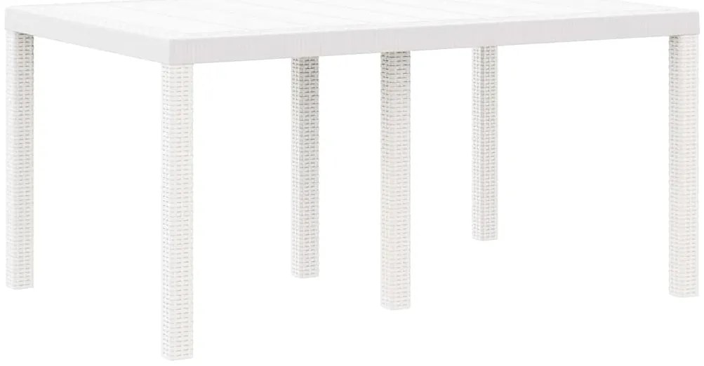 Conjunto de Jantar de Jardim 7 pcs Branco Rattan / Vime