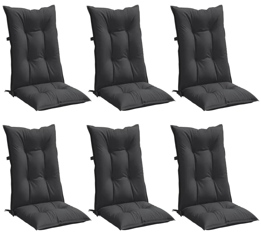 Almofadões para cadeiras altas 6 pcs mesclado tecido antracite