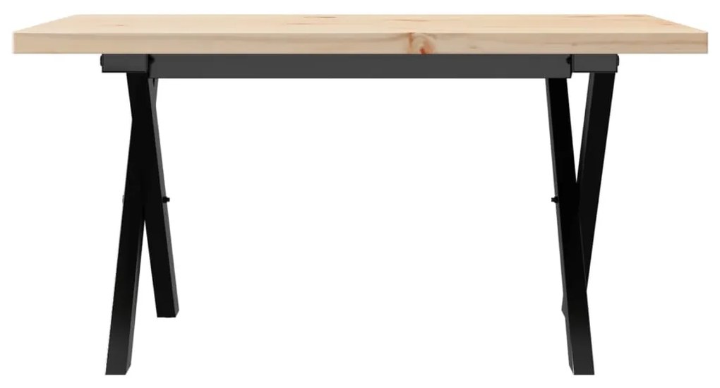 Mesa de centro estrutura em X 80x50x40,5 cm pinho/aço