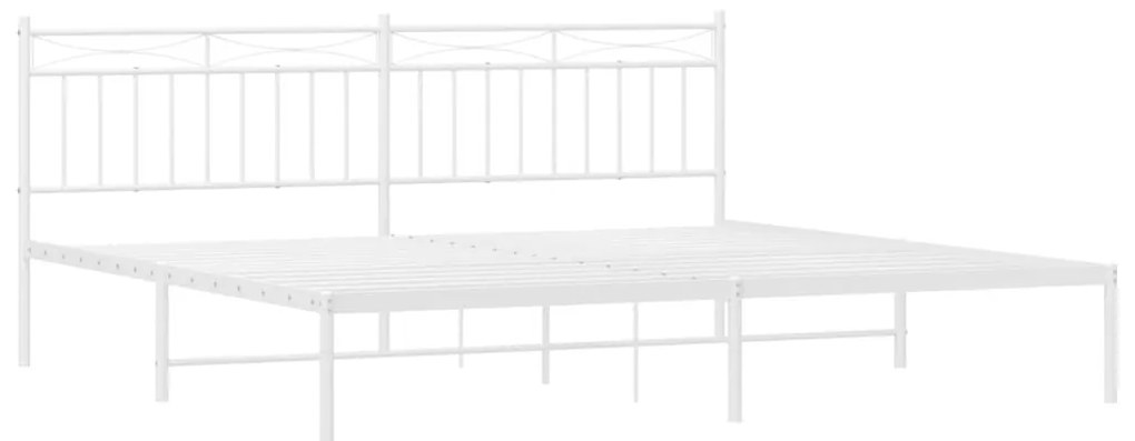 Estrutura de cama com cabeceira 193x203 cm metal branco