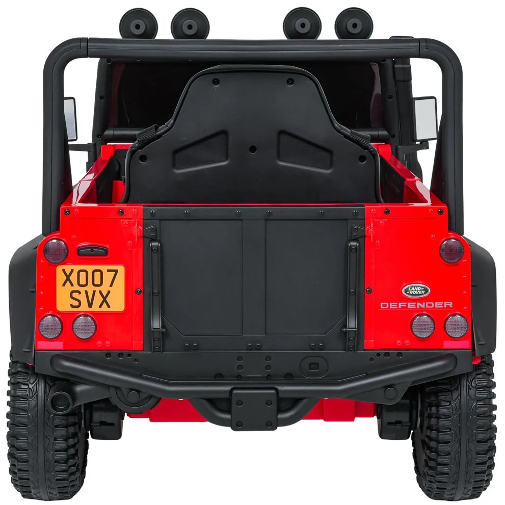 Jipe elétrico para Crianças 24V Land Rover Defender 110 SVX Concept Rodas Espuma EVA, Assento couro ecológico Vermelho