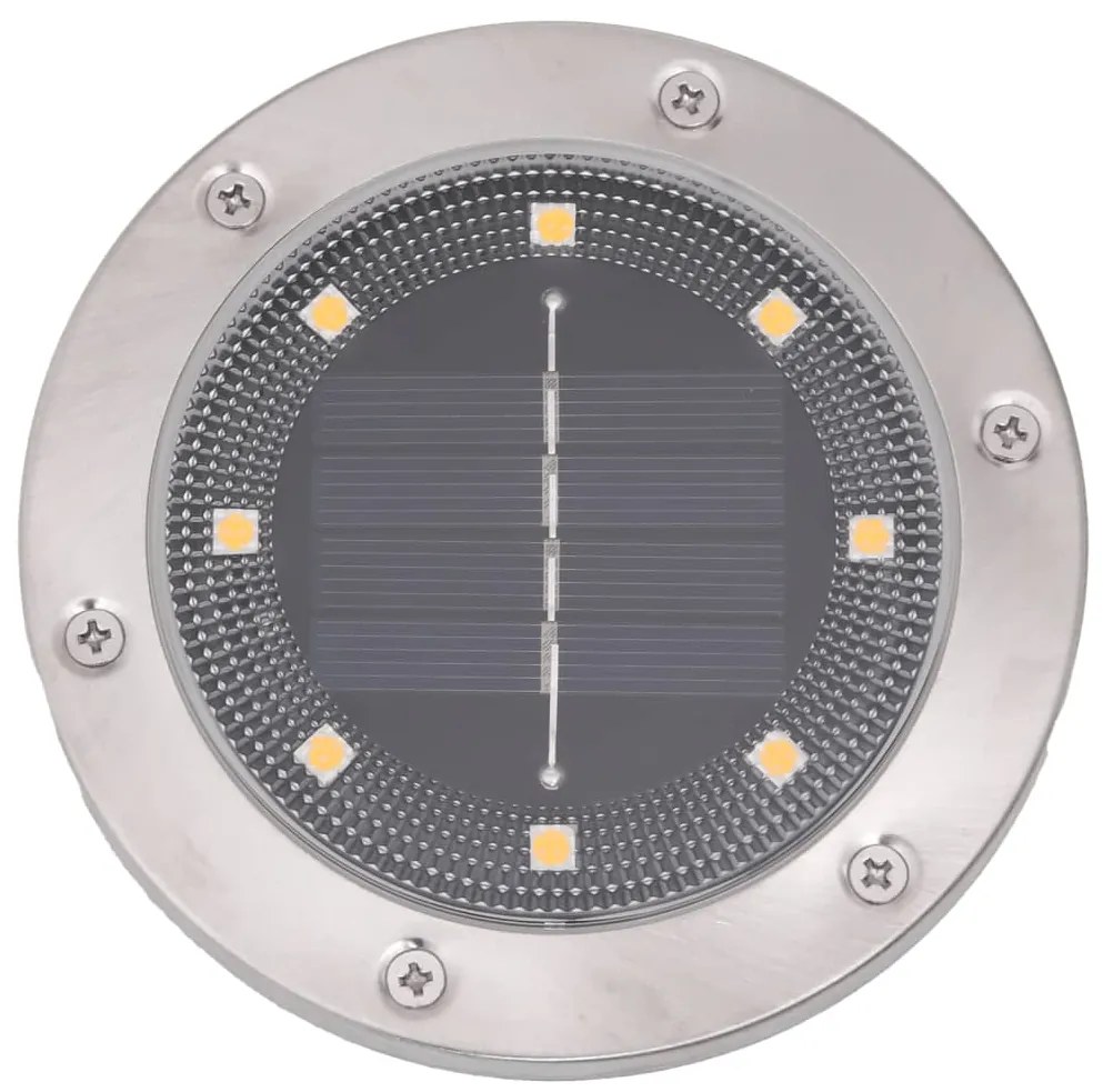 Luzes solares para exterior com espigões 4 pcs branco quente