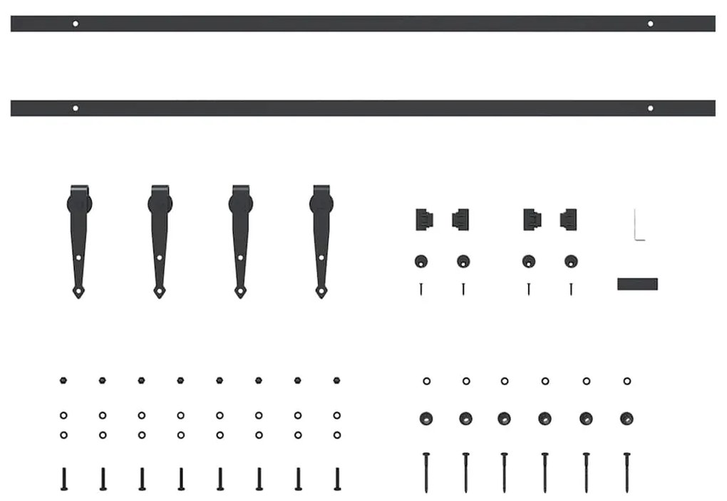 Kit para armário deslizante aço carbono 213 cm