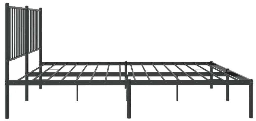 Estrutura de cama com cabeceira 140x190 cm metal preto
