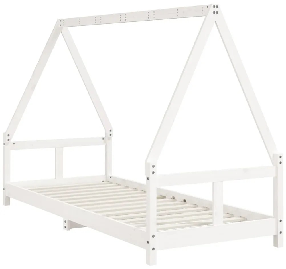 Estrutura de cama infantil 80x200 cm pinho maciço branco