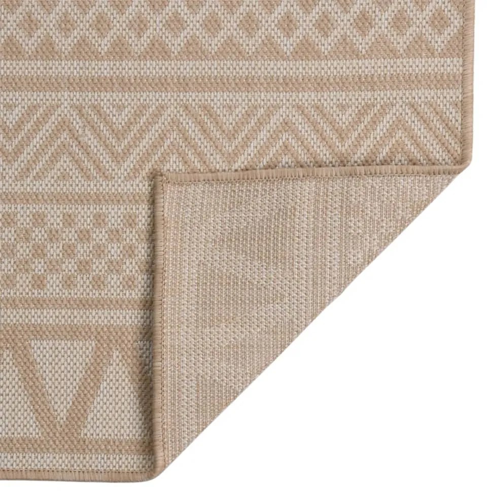Tapete de tecido plano p/ exterior 160x230 cm riscas castanhas