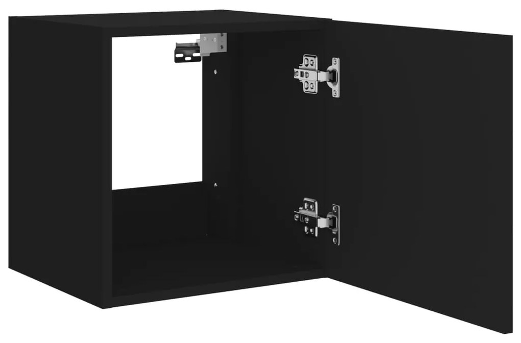 Móvel de parede para TV com luzes LED 40,5x35x40 cm preto